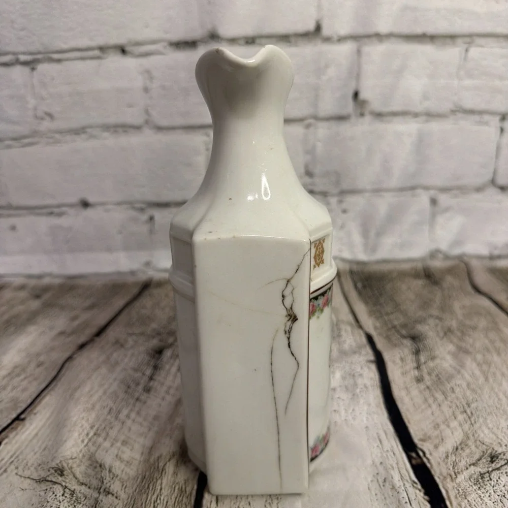 Antique Vintage Oil Cruet Roses Elegant Germany 5559 Porcelain China 8.5